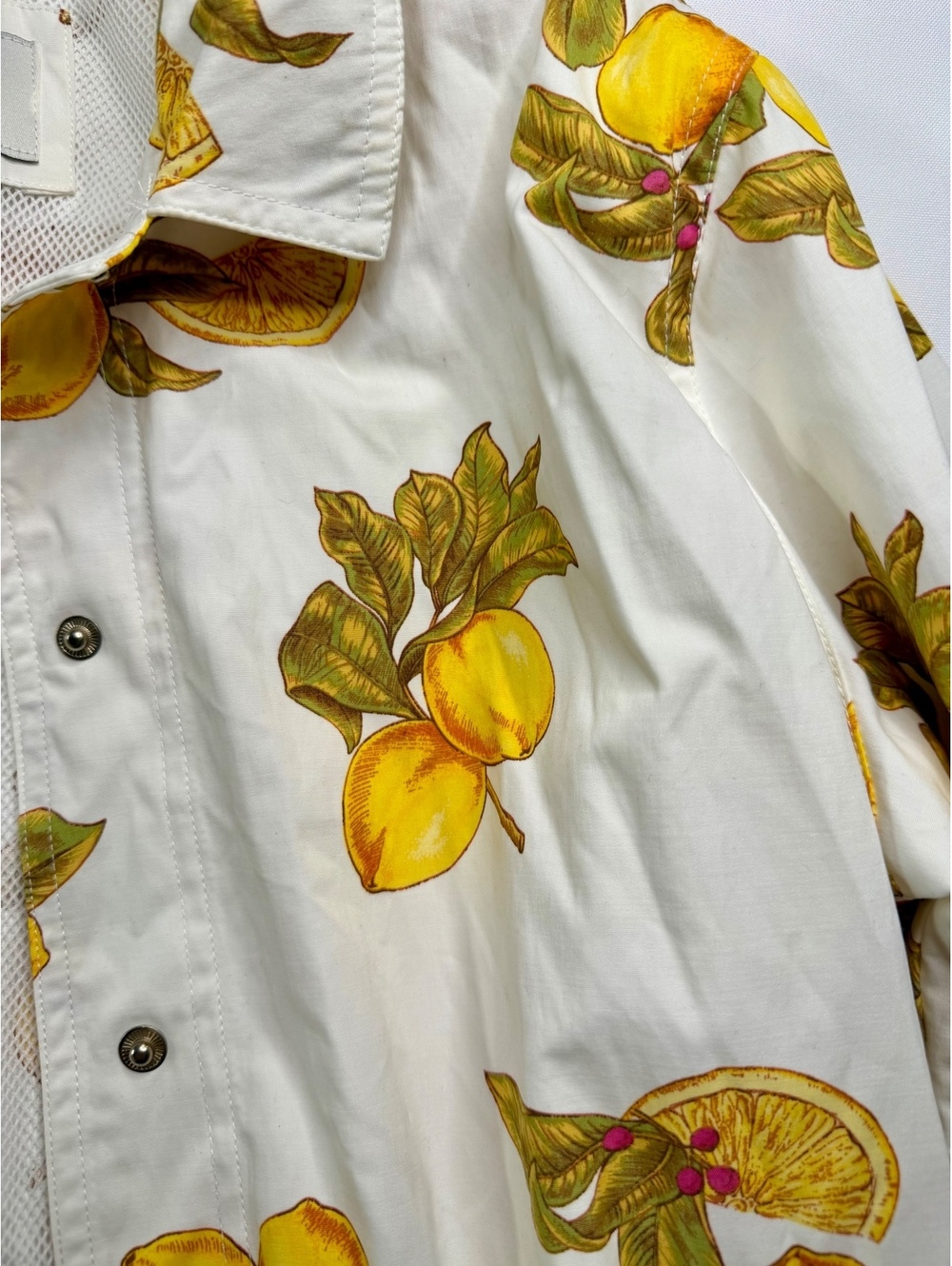 Forever 21 White Lemon Print Lightweight Jacket Size S - Picture 5 of 10